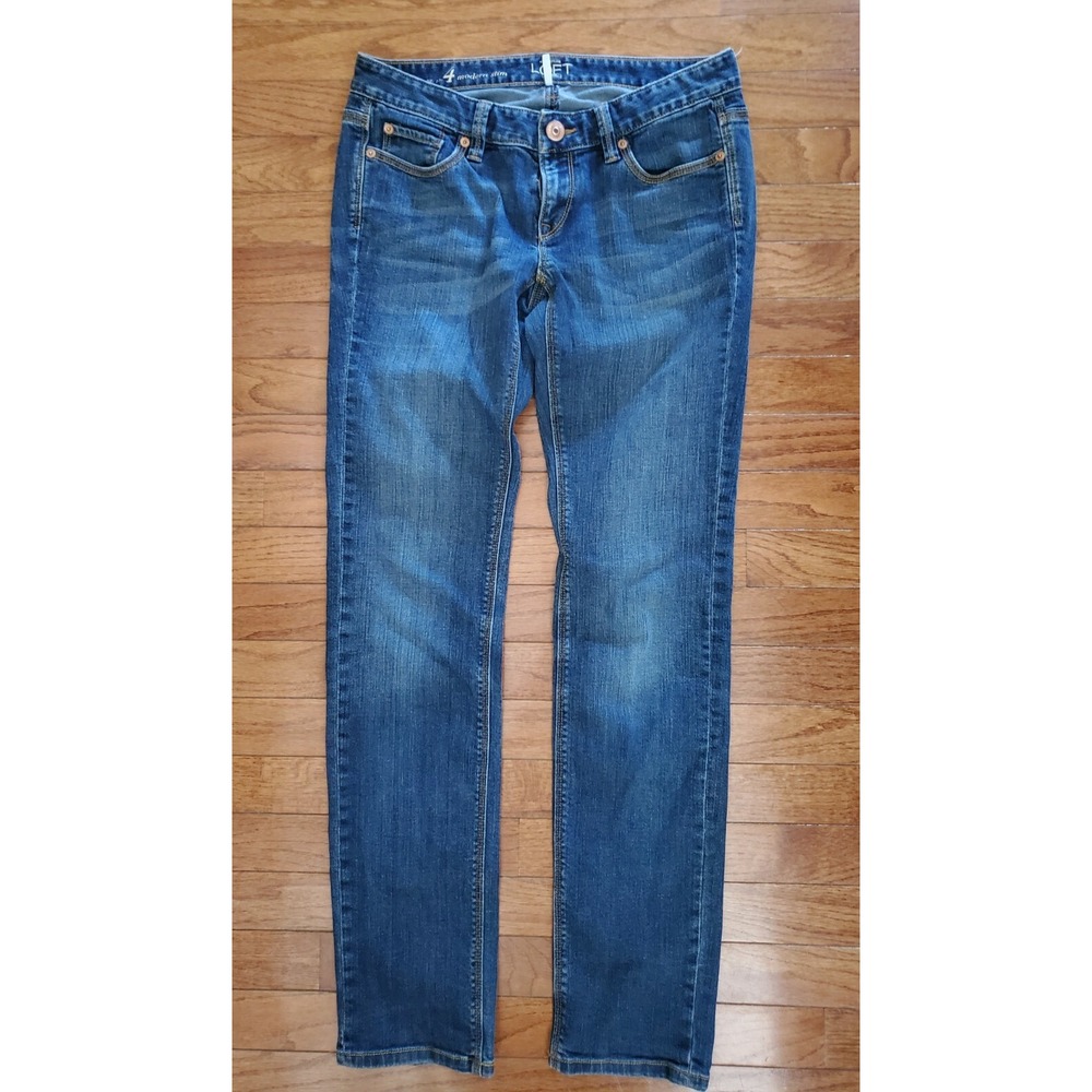 Ann Taylor Loft Denim Women's Modern Slim Blue Jeans size 4/27 Stretch